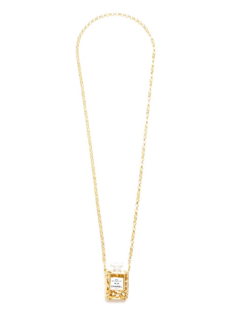 CHANEL Pre-Owned 1990 CC Nº19 Bottle pendant necklace - Gold von CHANEL Pre-Owned