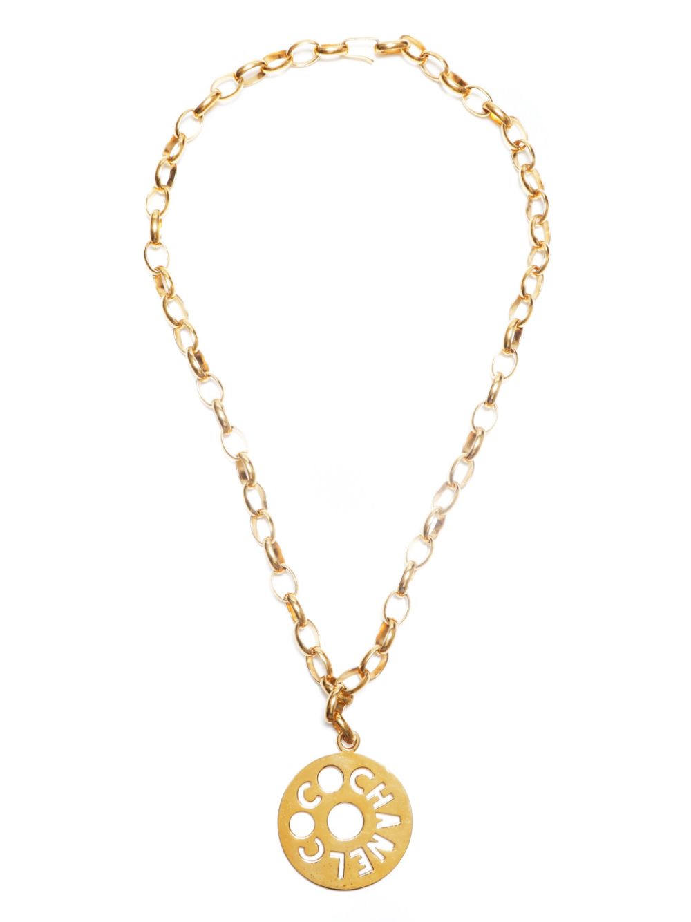 CHANEL Pre-Owned 1990 Jumbo cut-out logo necklace - Gold von CHANEL Pre-Owned