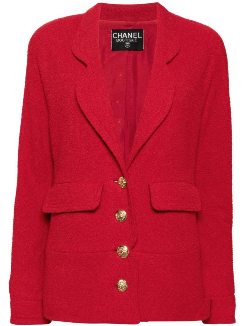 CHANEL Pre-Owned 1990s CC-button wool blazer - Red von CHANEL Pre-Owned