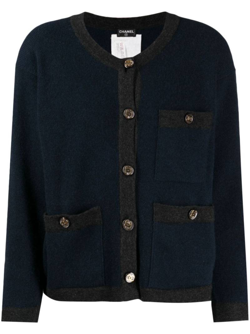 CHANEL Pre-Owned 1990s CC-buttons cashmere cardigan - Blue von CHANEL Pre-Owned