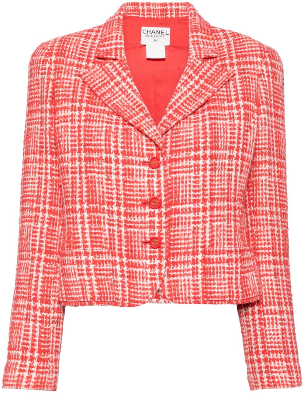 CHANEL Pre-Owned 1990s CC-buttons tweed jacket - Red von CHANEL Pre-Owned