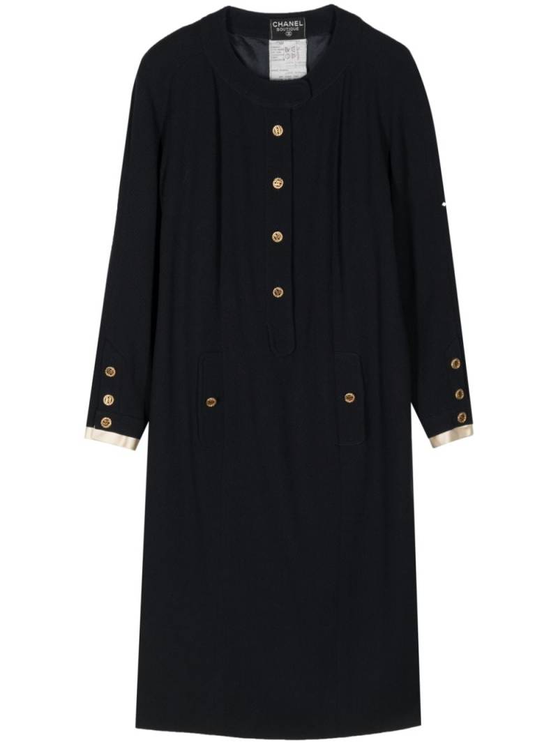 CHANEL Pre-Owned 1990s buttoned-up wool dress - Blue von CHANEL Pre-Owned