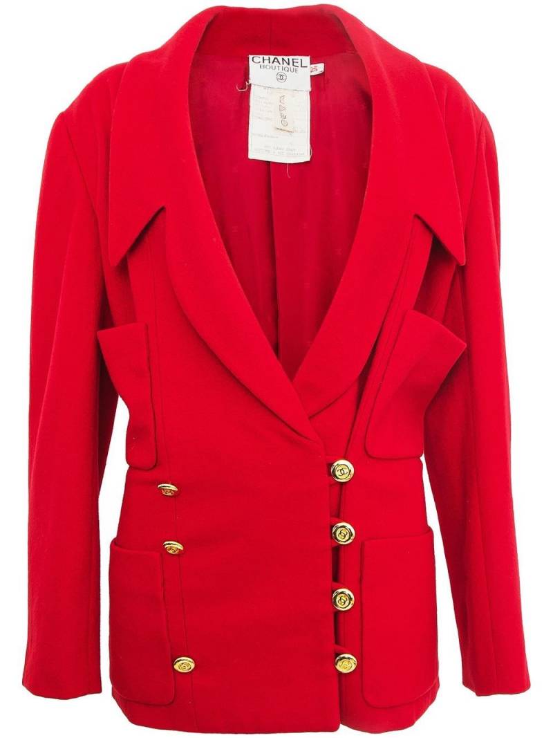 CHANEL Pre-Owned 1990s double-breasted coat - Red von CHANEL Pre-Owned