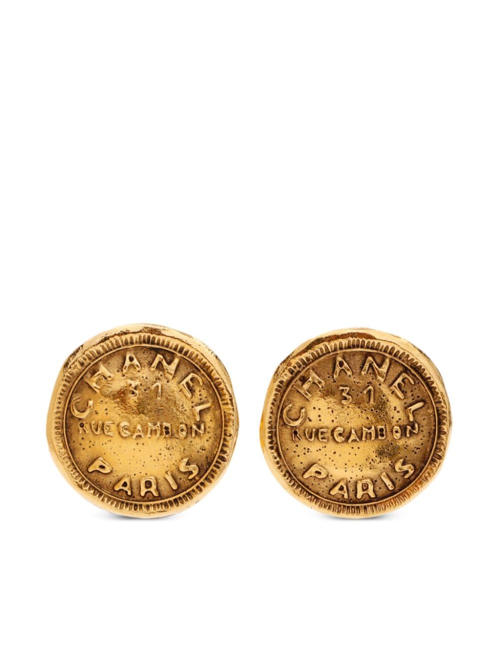 CHANEL Pre-Owned 1990s logo-embossed button clip-on earrings - Gold von CHANEL Pre-Owned