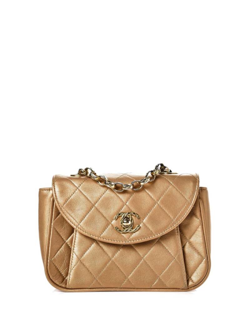 CHANEL Pre-Owned 1991-1994 CC diamond-quilted crossbody bag - Gold von CHANEL Pre-Owned