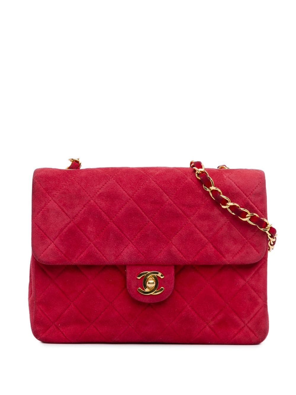 CHANEL Pre-Owned 1991-1994 Mini Rectangular Classic Suede Single Flap crossbody bag - Red von CHANEL Pre-Owned