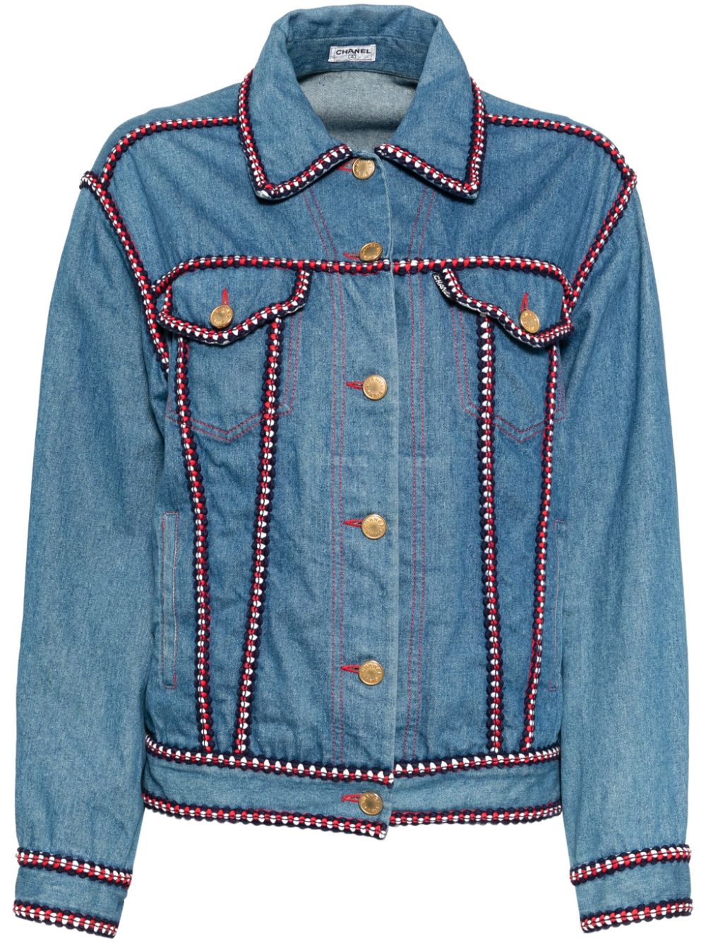 CHANEL Pre-Owned 1993 Single Breasted Denim Jacket - Blue von CHANEL Pre-Owned