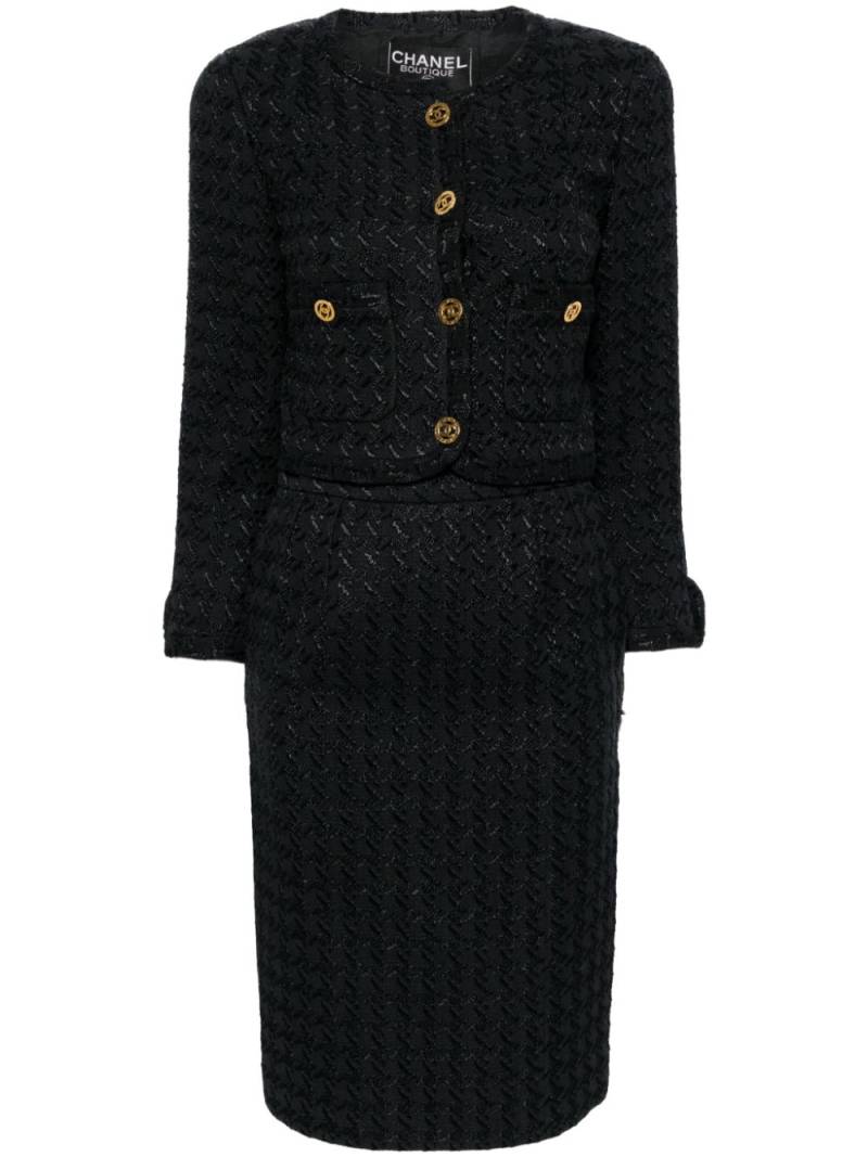 CHANEL Pre-Owned 1993 tweed skirt suit - Blue von CHANEL Pre-Owned