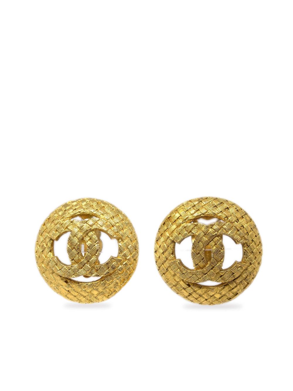 CHANEL Pre-Owned 1994 CC button clip-on earrings - Gold von CHANEL Pre-Owned