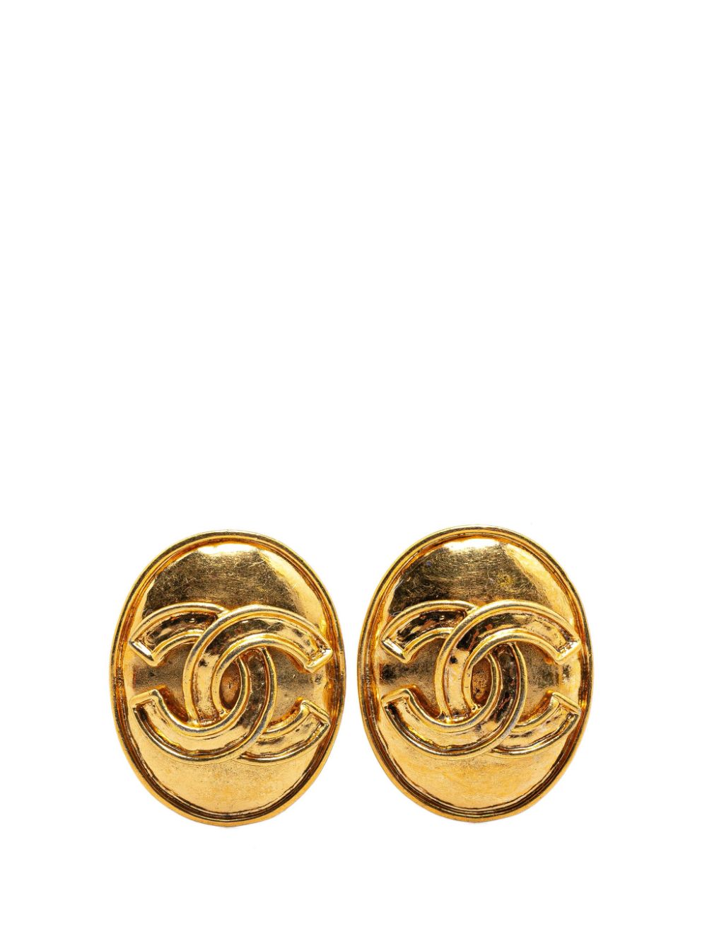 CHANEL Pre-Owned 1994 Gold Plated CC Clip On costume earrings von CHANEL Pre-Owned