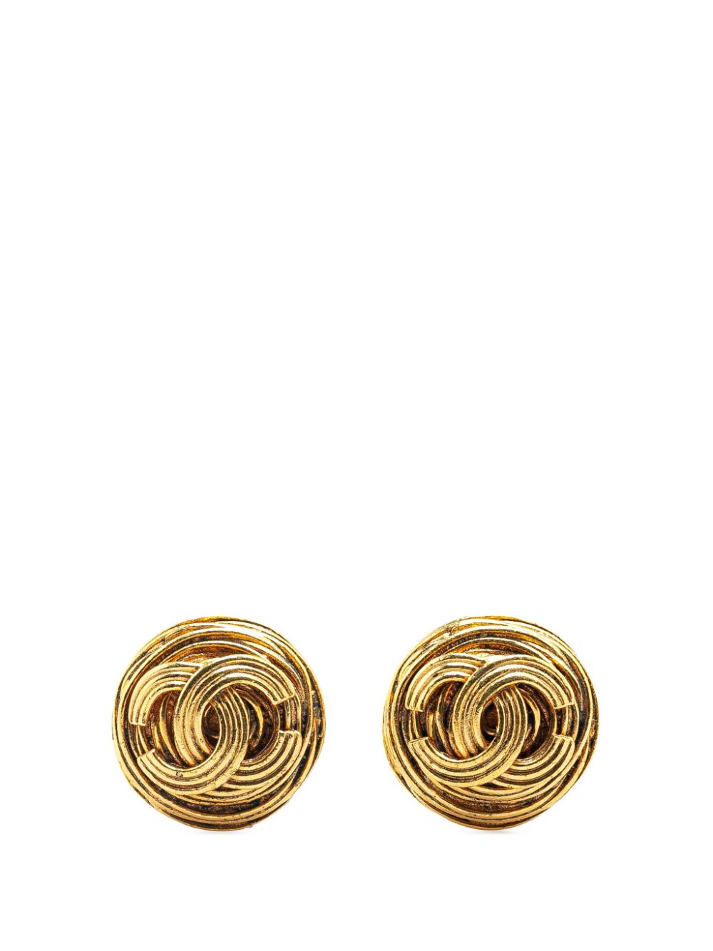 CHANEL Pre-Owned 1994 Gold Plated CC Clip On costume earrings von CHANEL Pre-Owned