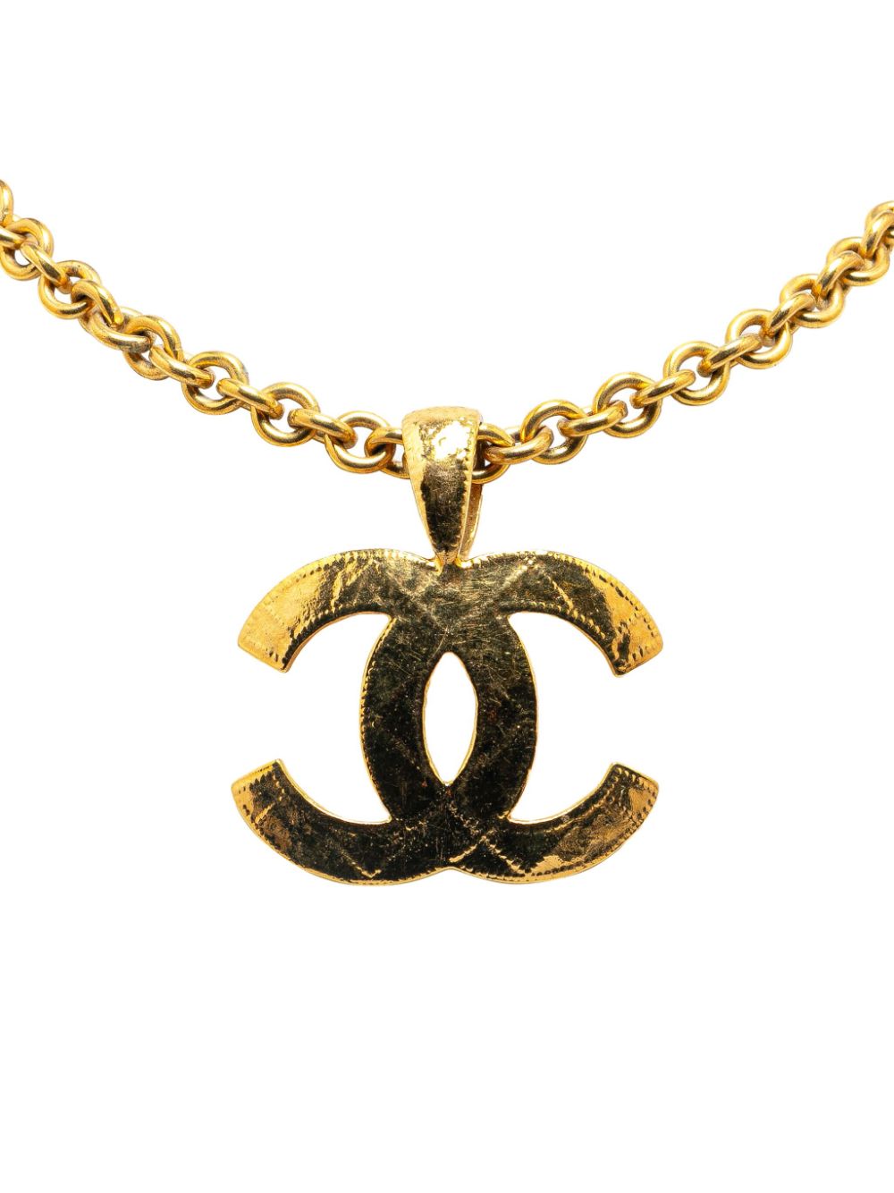 CHANEL Pre-Owned 1994 Gold Plated CC Pendant costume necklace von CHANEL Pre-Owned