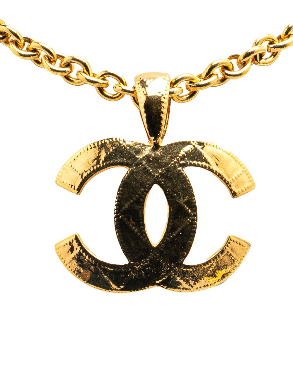 CHANEL Pre-Owned 1994 Gold Plated CC Pendant costume necklace von CHANEL Pre-Owned