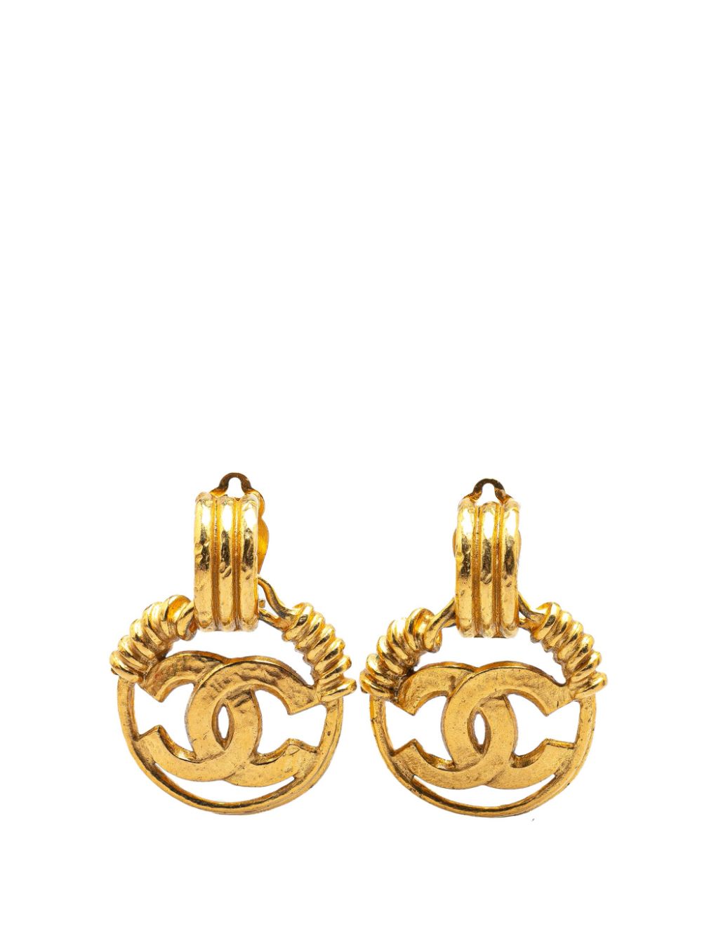 CHANEL Pre-Owned 1994 Gold Plated CC Swing Clip On costume earrings von CHANEL Pre-Owned