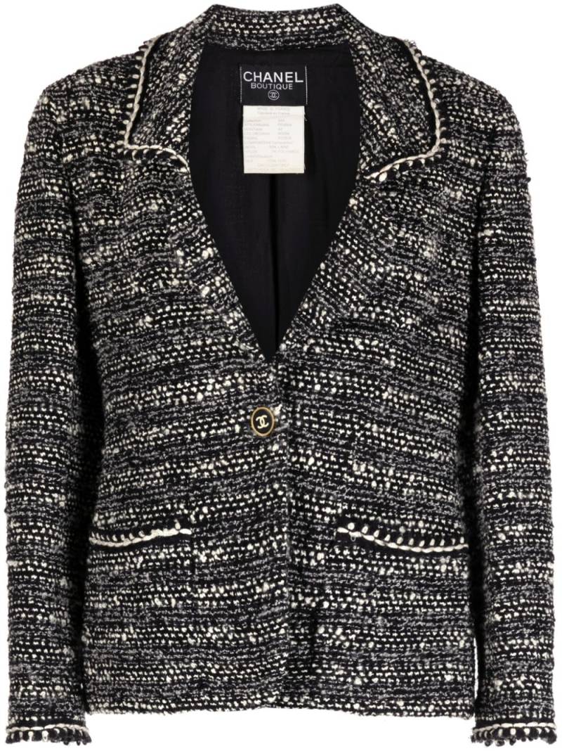 CHANEL Pre-Owned 1994 boucle single-breasted jacket - Green von CHANEL Pre-Owned