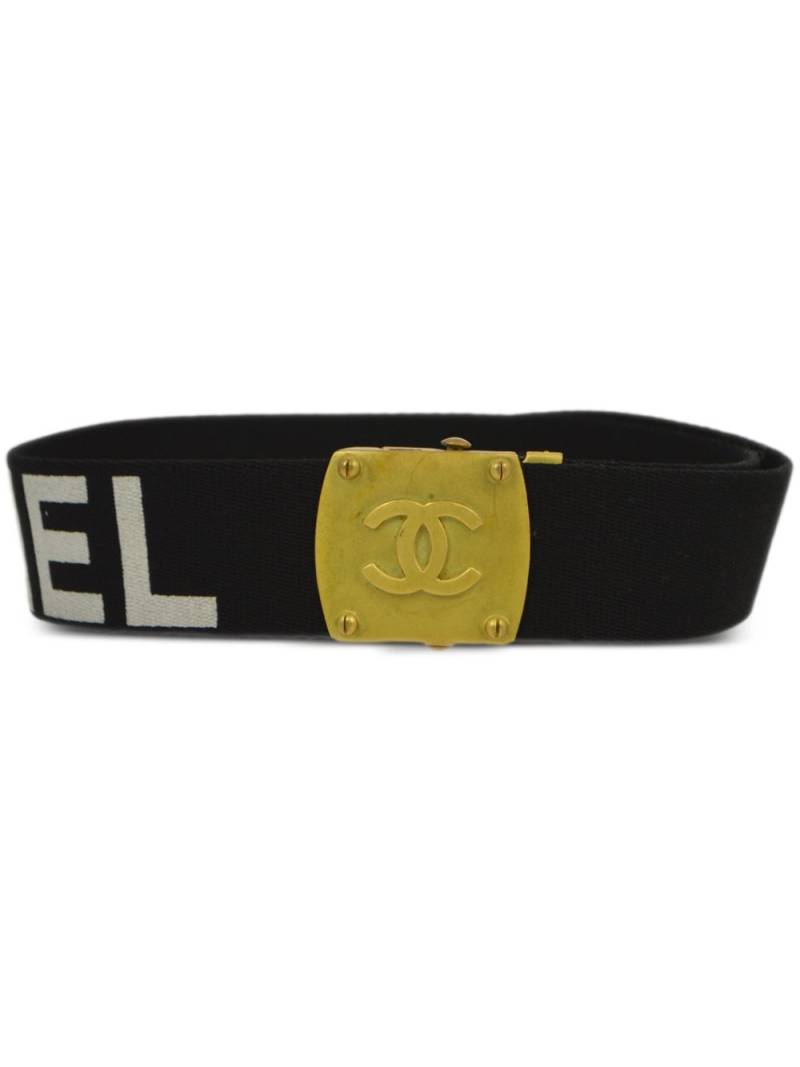 CHANEL Pre-Owned 1994 logo-print belt - Black von CHANEL Pre-Owned