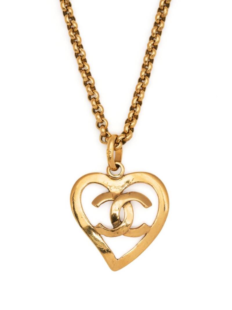 CHANEL Pre-Owned 1995 CC Heart pendant necklace - Gold von CHANEL Pre-Owned