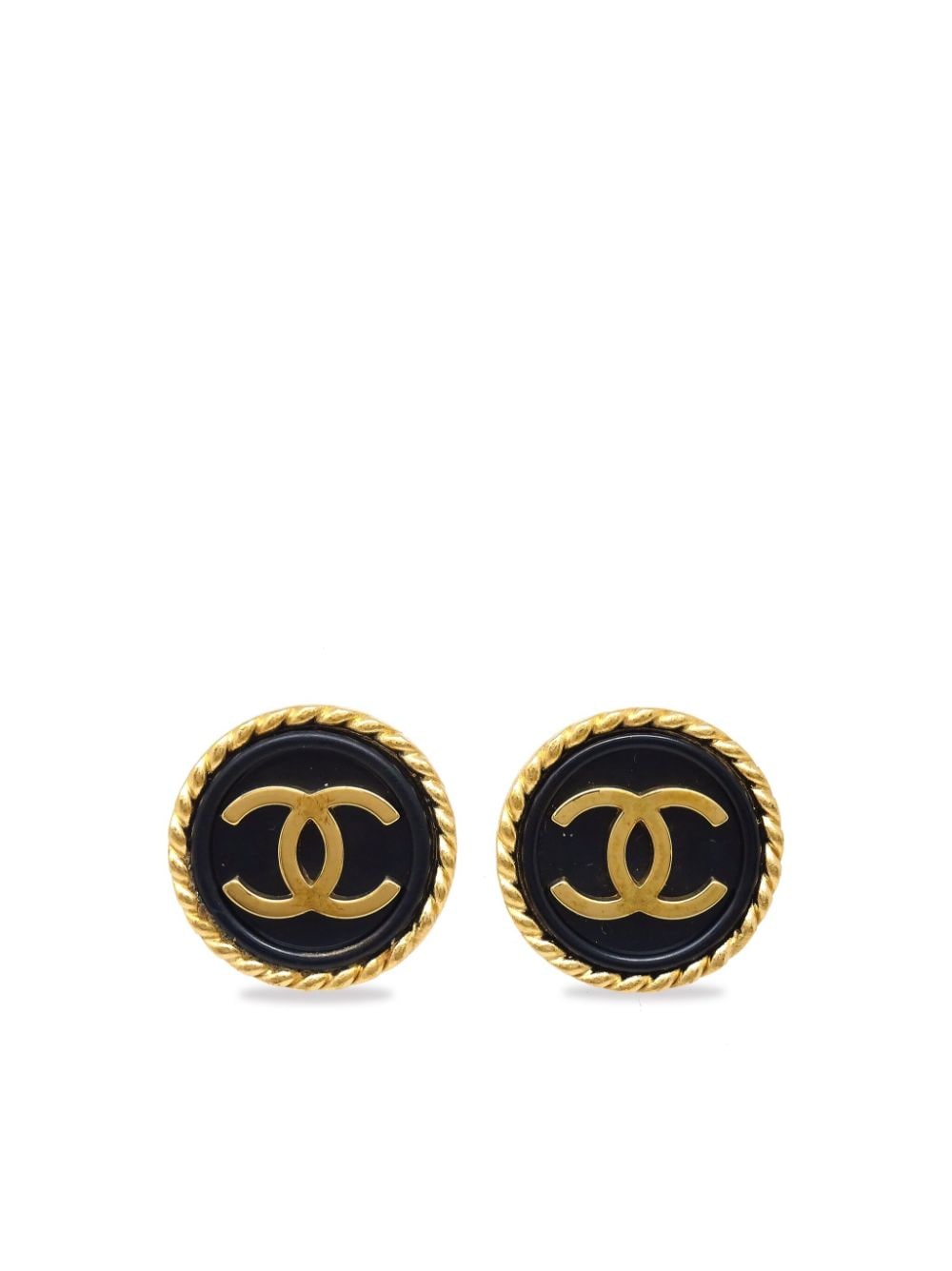 CHANEL Pre-Owned 1995 CC button clip-on earrings - Gold von CHANEL Pre-Owned