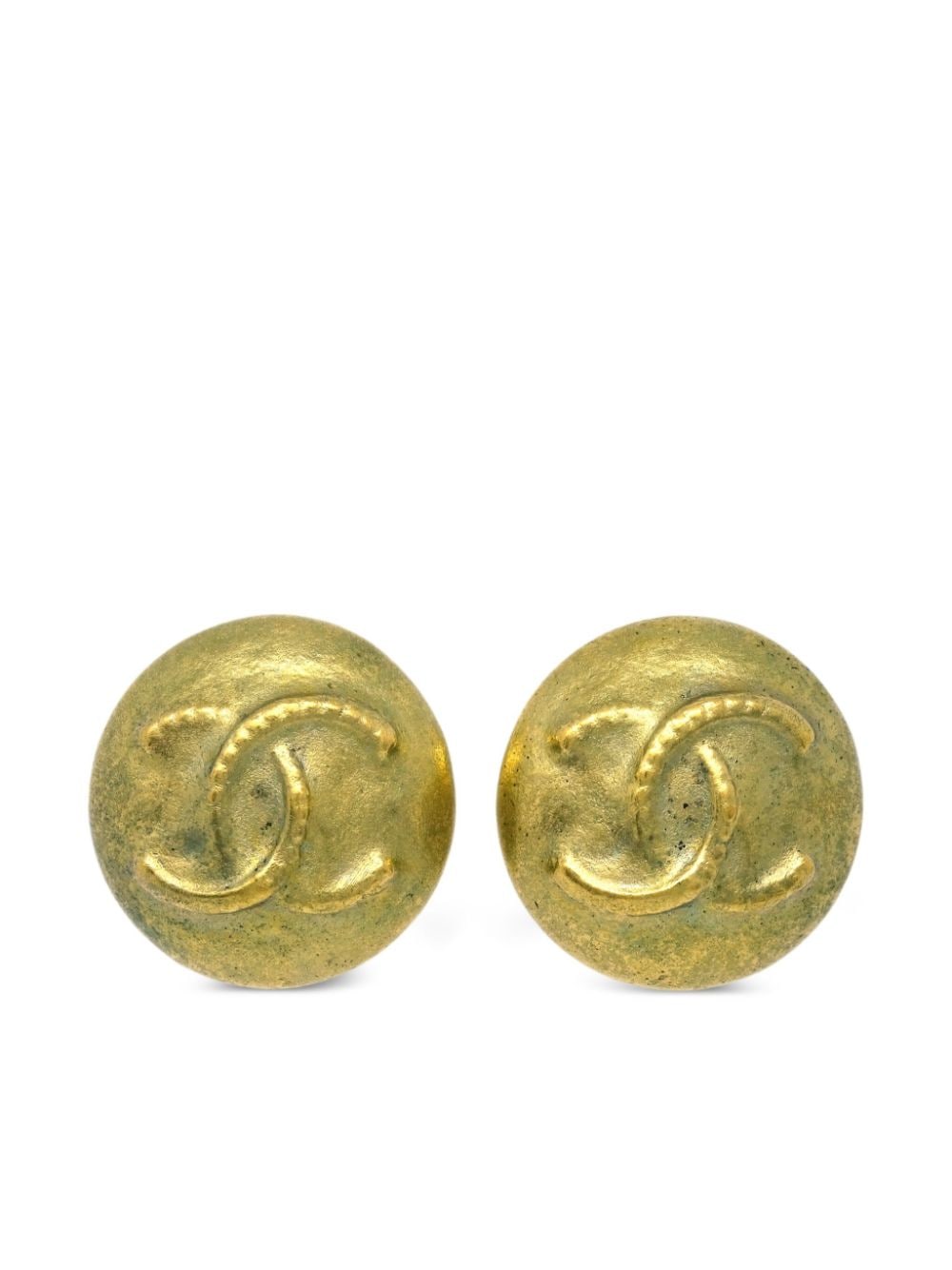 CHANEL Pre-Owned 1995 CC button clip-on earrings - Gold von CHANEL Pre-Owned