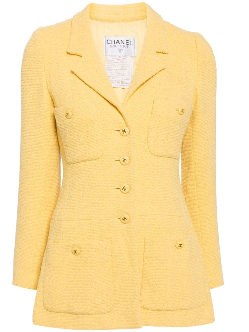 CHANEL Pre-Owned 1995 CC-buttons blazer - Yellow von CHANEL Pre-Owned