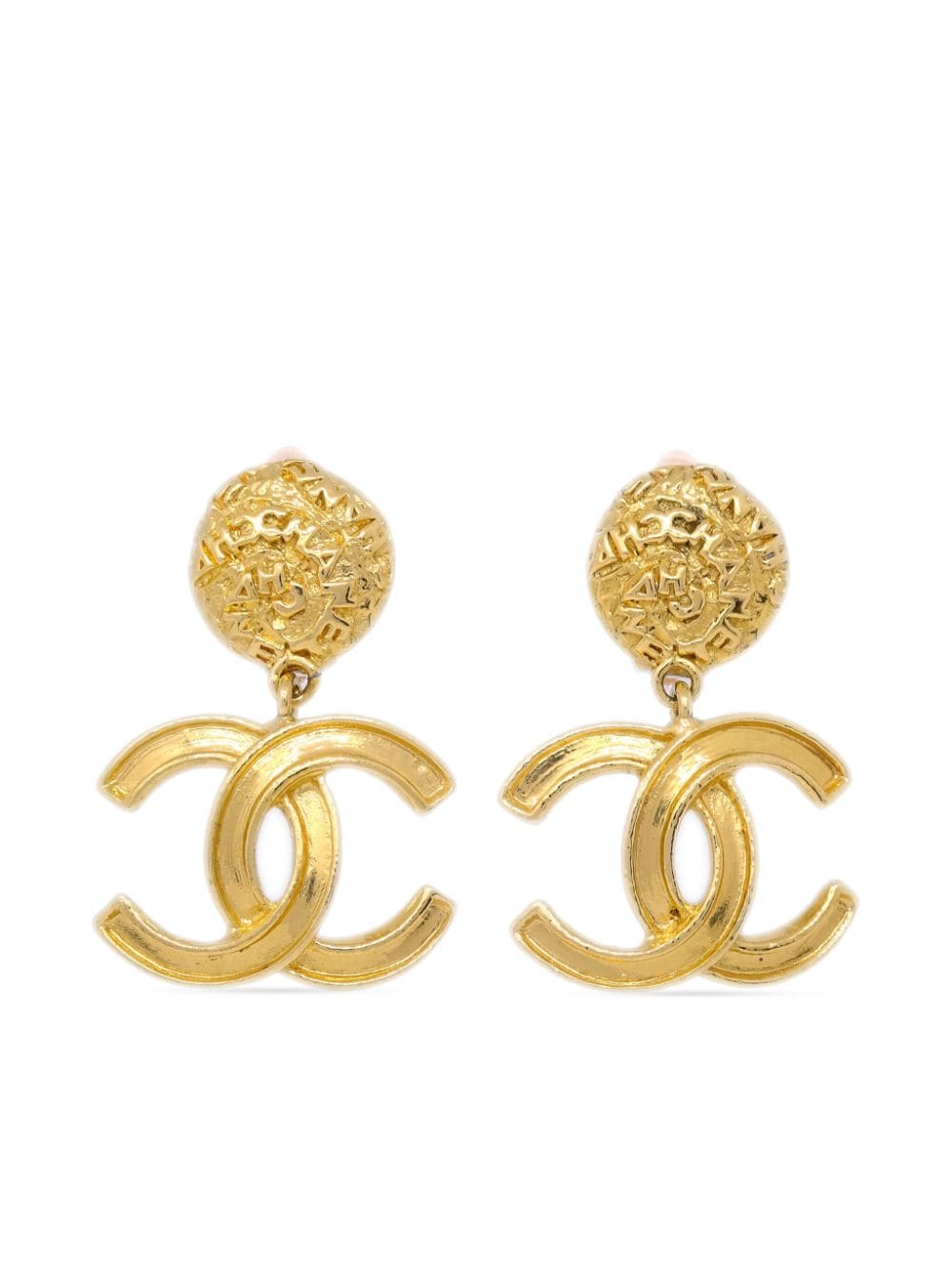 CHANEL Pre-Owned 1995 CC drop clip-on earrings - Gold von CHANEL Pre-Owned