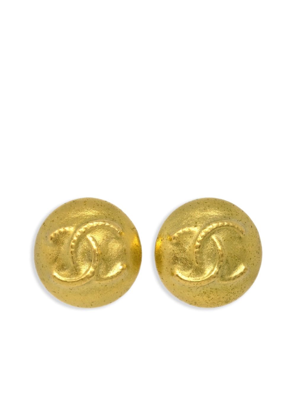 CHANEL Pre-Owned 1995 CC-embossed button clip-on earrings - Gold von CHANEL Pre-Owned