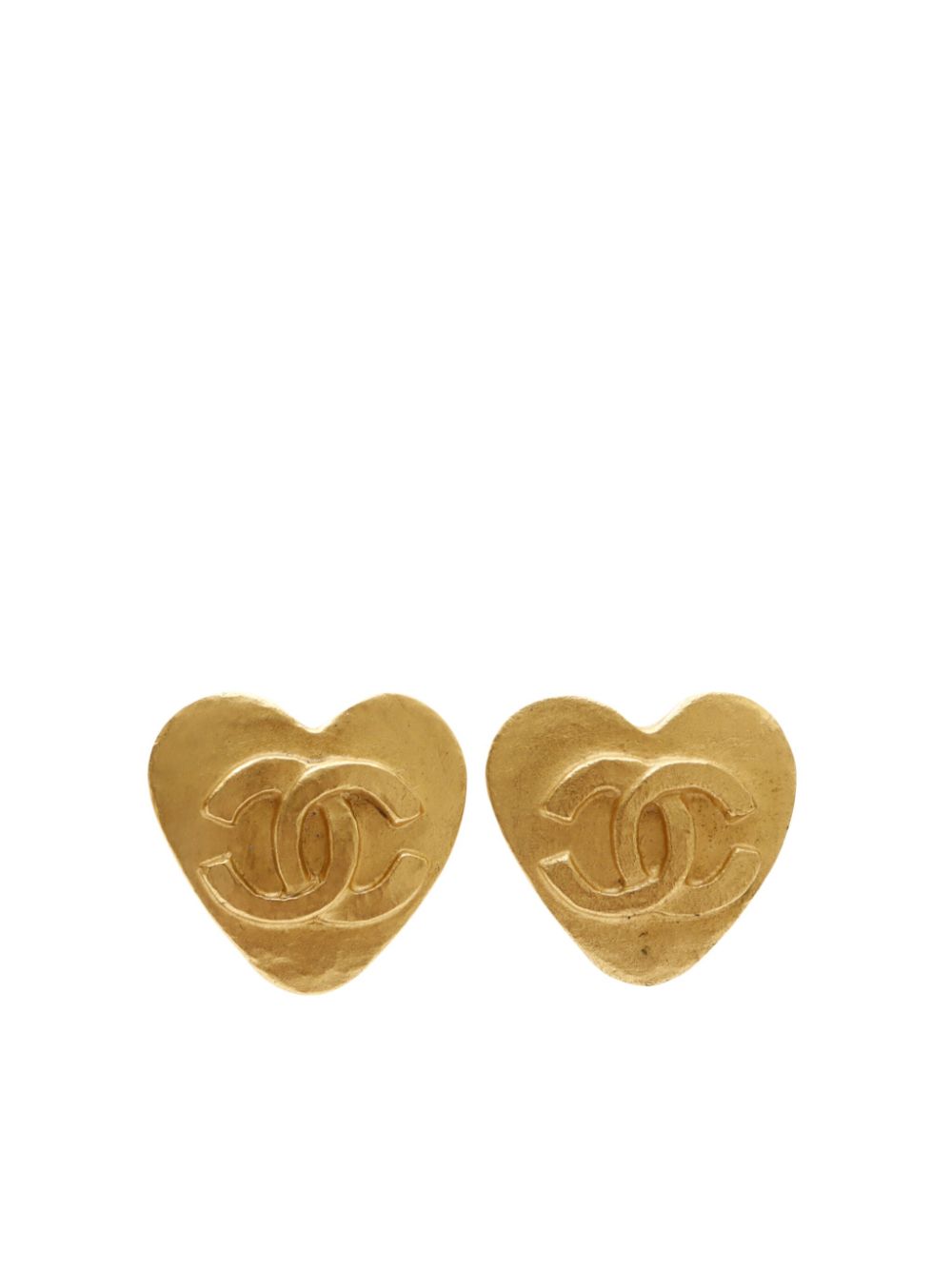 CHANEL Pre-Owned 1995 CC heart clip-on earrings - Gold von CHANEL Pre-Owned