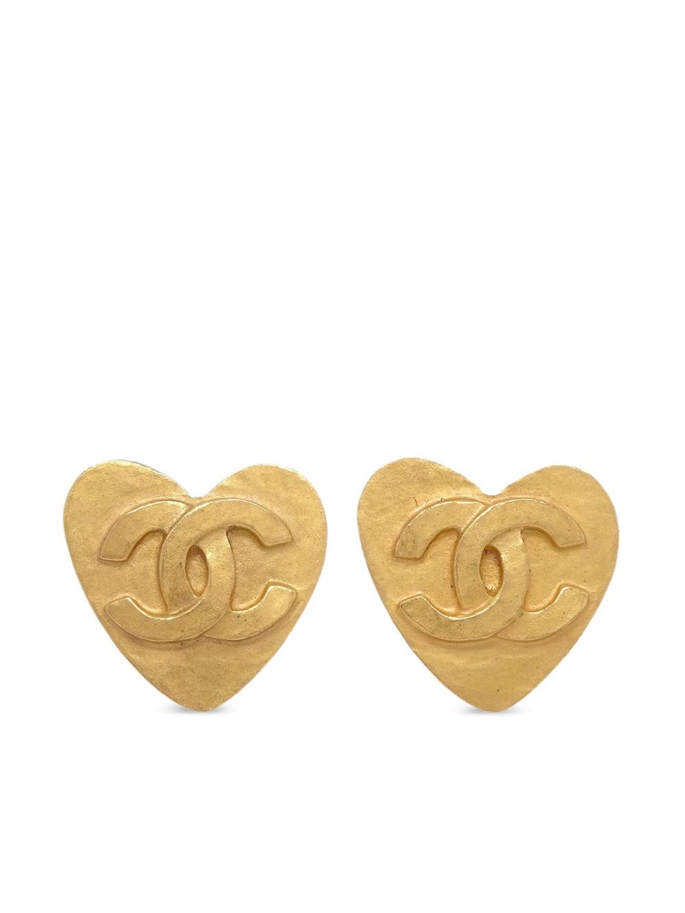 CHANEL Pre-Owned 1995 CC heart clip-on earrings - Gold von CHANEL Pre-Owned