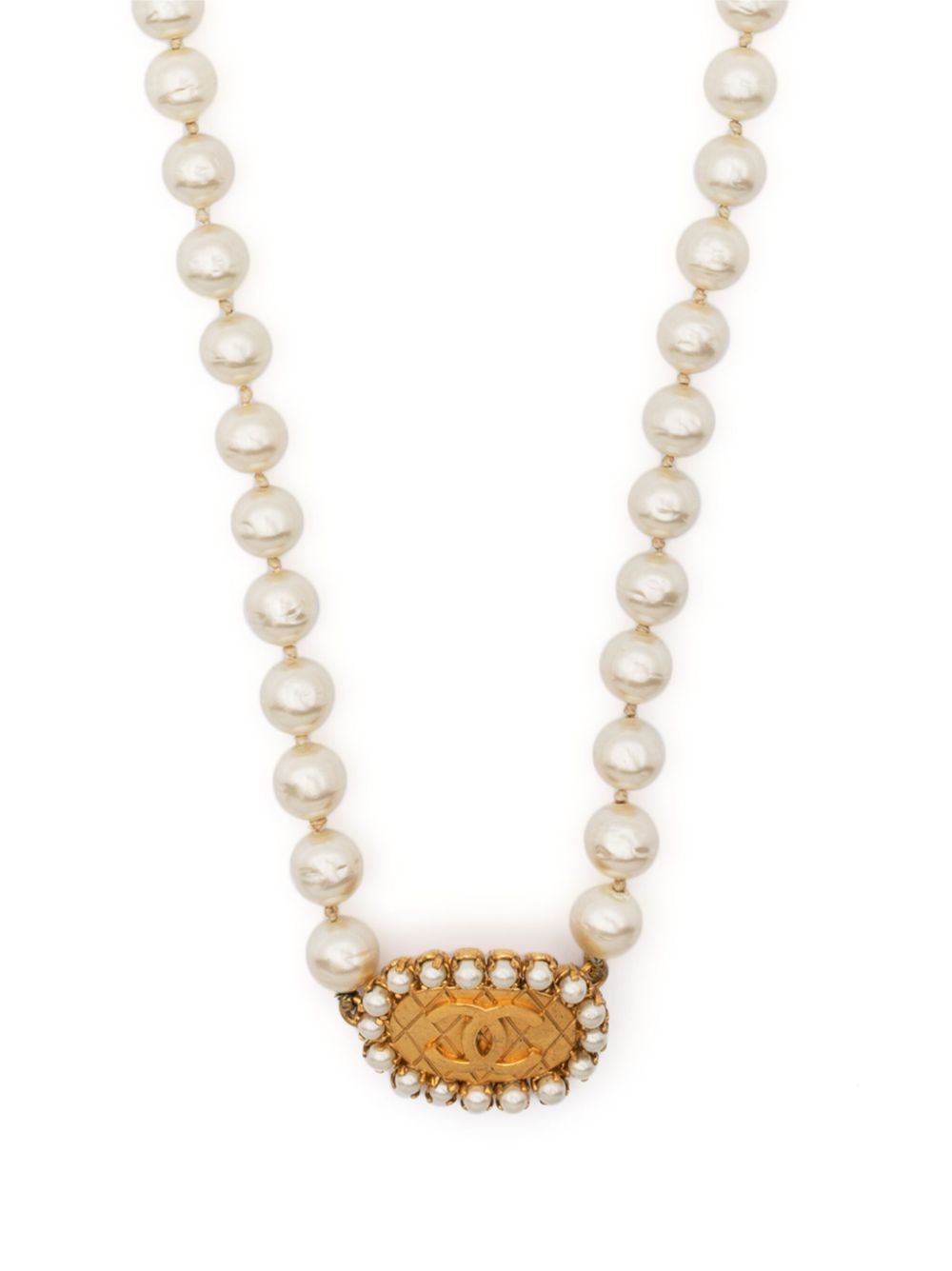 CHANEL Pre-Owned 1995 CC pearl necklace - Gold von CHANEL Pre-Owned