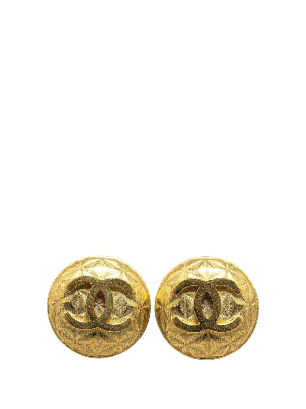 CHANEL Pre-Owned 1995 Gold Plated CC Clip On costume earrings von CHANEL Pre-Owned