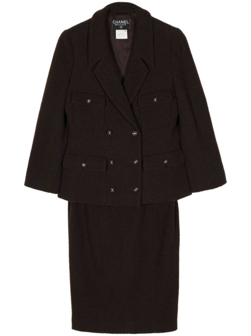 CHANEL Pre-Owned 1995 double-breasted skirt suit - Brown von CHANEL Pre-Owned