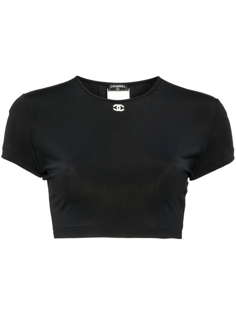 CHANEL Pre-Owned 1995s cropped T-shirt - Black von CHANEL Pre-Owned