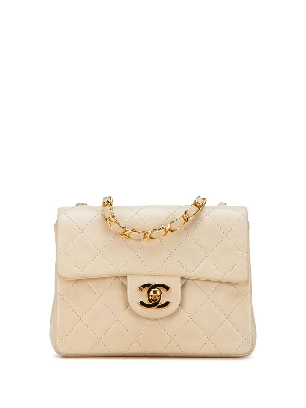 CHANEL Pre-Owned 1996-1997 Mini Square Classic Lambskin Single Flap crossbody bag - Brown von CHANEL Pre-Owned