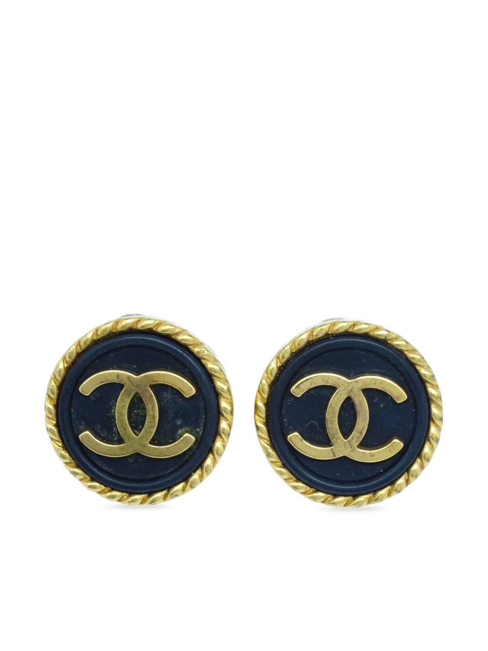 CHANEL Pre-Owned 1996 CC button clip-on earrings - Gold von CHANEL Pre-Owned