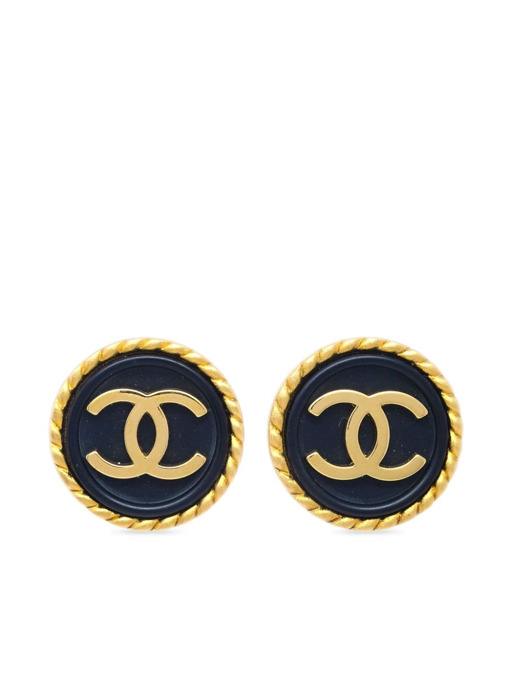 CHANEL Pre-Owned 1996 CC button clip-on earrings - Gold von CHANEL Pre-Owned