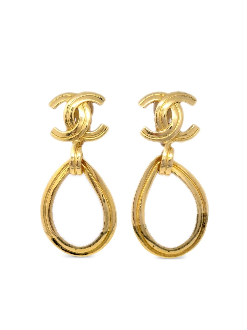 CHANEL Pre-Owned 1996 CC dangle clip-on earrings - Gold von CHANEL Pre-Owned