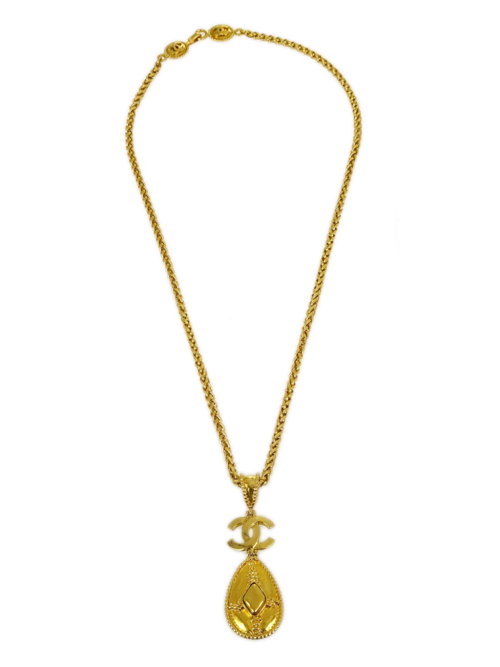 CHANEL Pre-Owned 1996 CC drop pendant necklace - Gold von CHANEL Pre-Owned