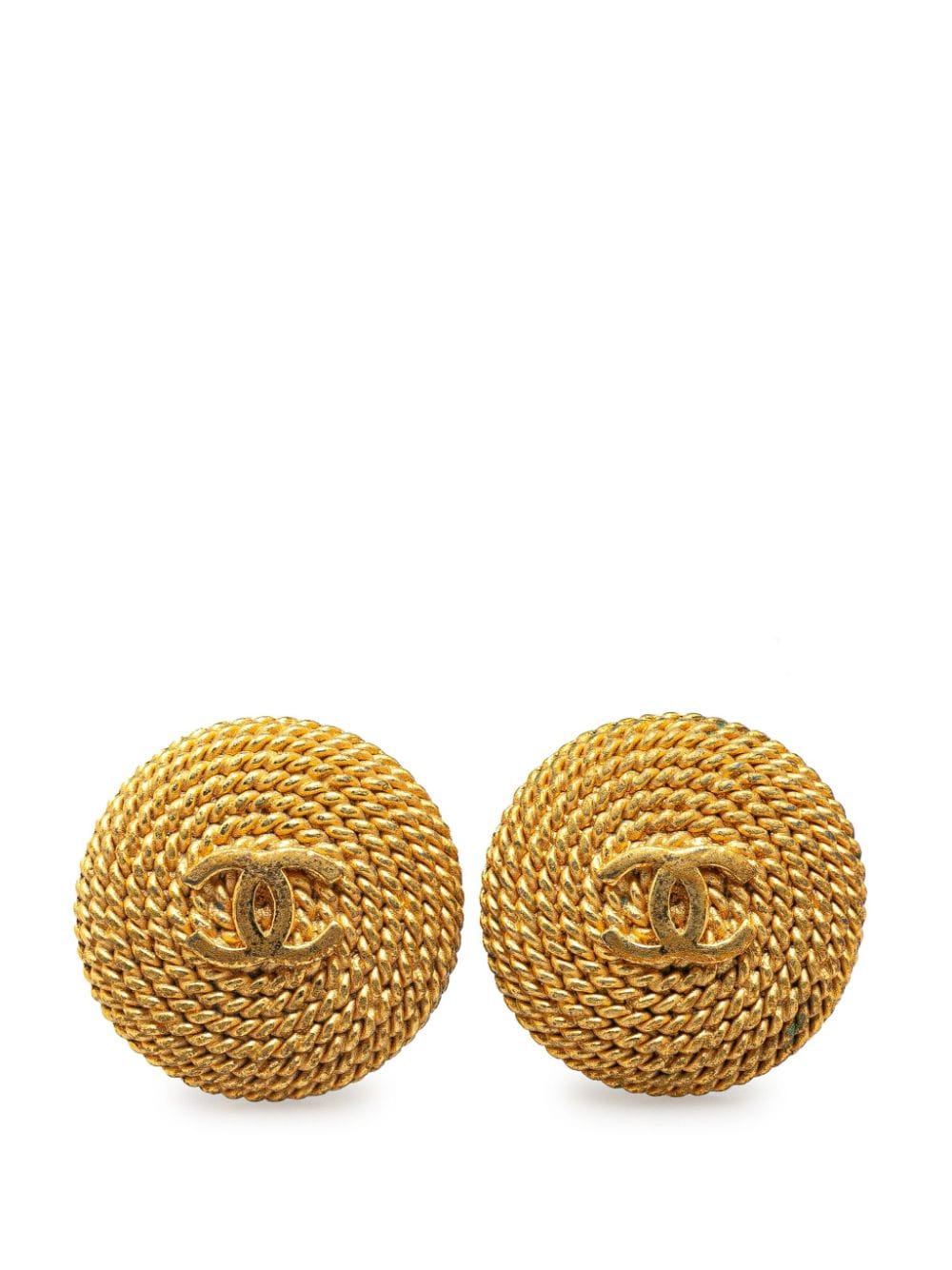 CHANEL Pre-Owned 1996 Gold Plated CC Clip On costume earrings von CHANEL Pre-Owned