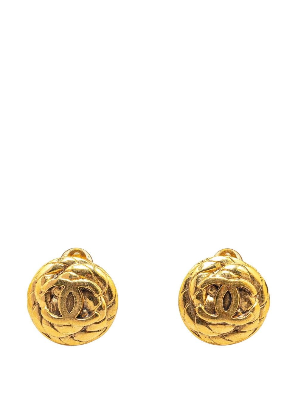 CHANEL Pre-Owned 1996 Gold Plated CC Clip On costume earrings von CHANEL Pre-Owned