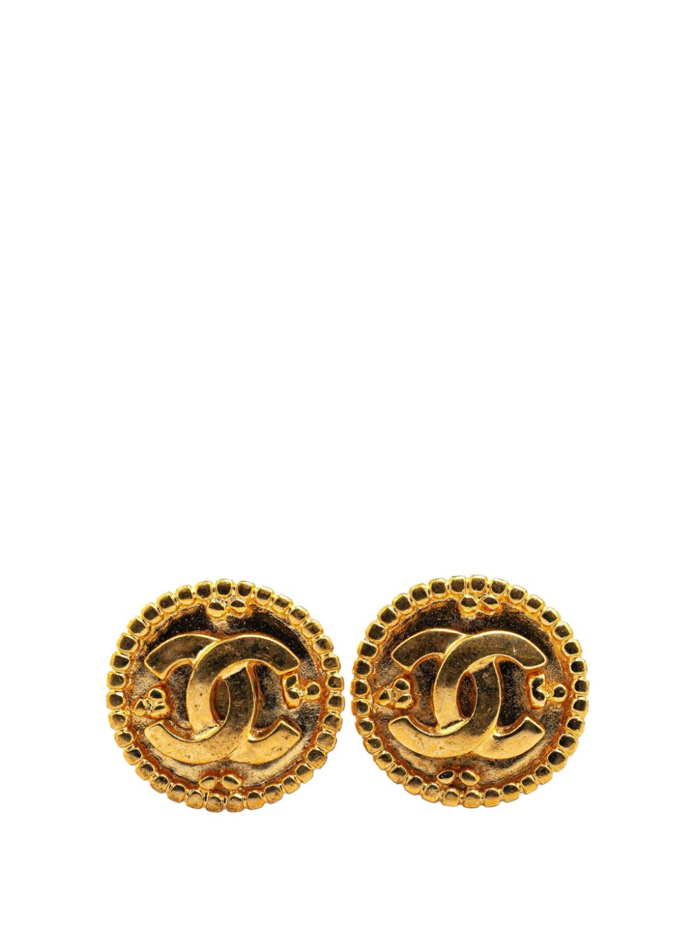 CHANEL Pre-Owned 1996 Gold Plated CC Clip On costume earrings von CHANEL Pre-Owned