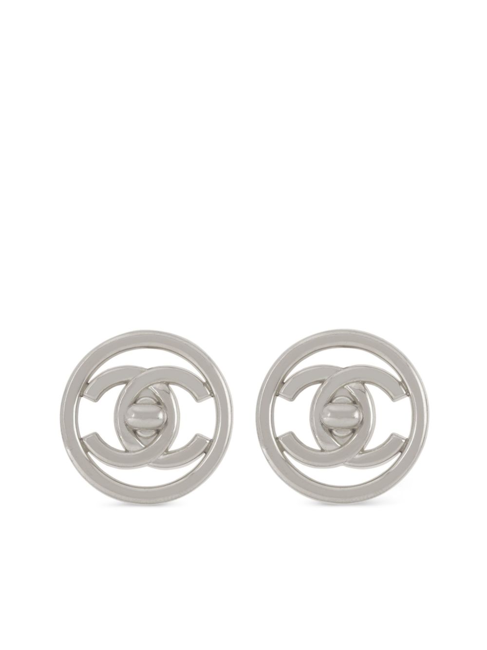 CHANEL Pre-Owned 1997 CC Turnlock clip-on earrings - Silver von CHANEL Pre-Owned