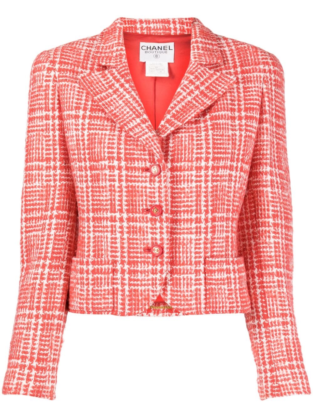 CHANEL Pre-Owned 1997 CC-buttons tweed jacket - Red von CHANEL Pre-Owned