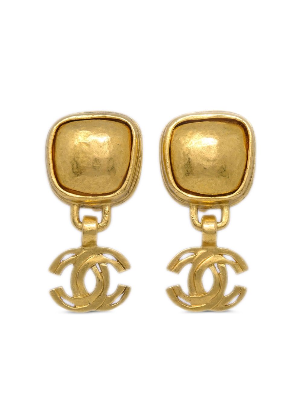 CHANEL Pre-Owned 1997 CC-dangle clip-on earrings - Gold von CHANEL Pre-Owned