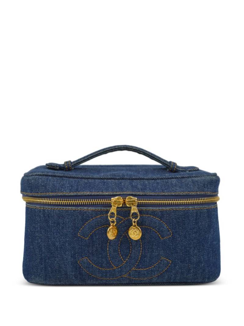 CHANEL Pre-Owned 1997 CC stitch Vanity denim handbag - Blue von CHANEL Pre-Owned