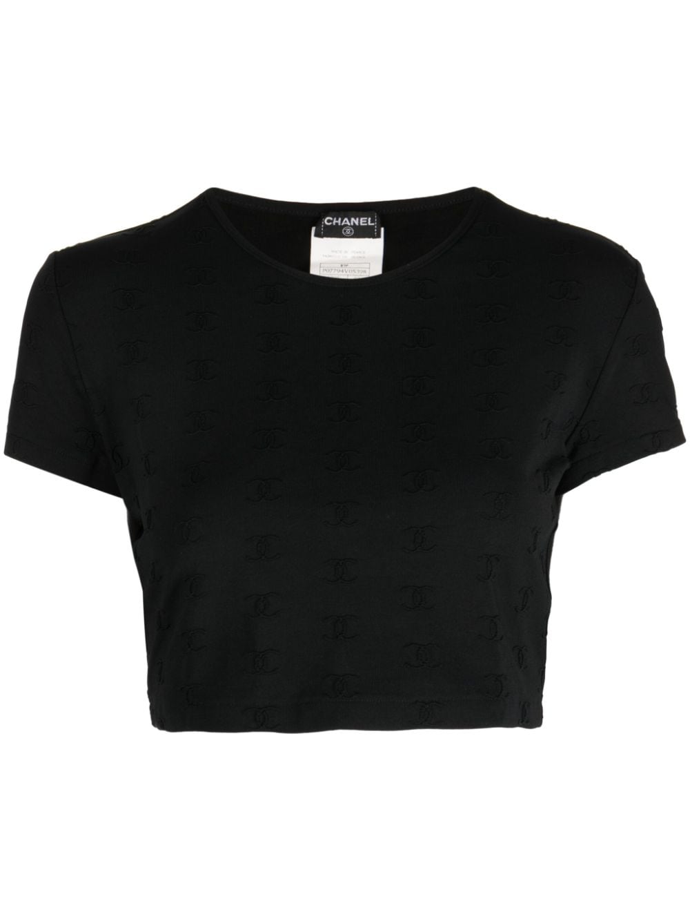 CHANEL Pre-Owned 1997 Coco embroidered T-shirt - Black von CHANEL Pre-Owned