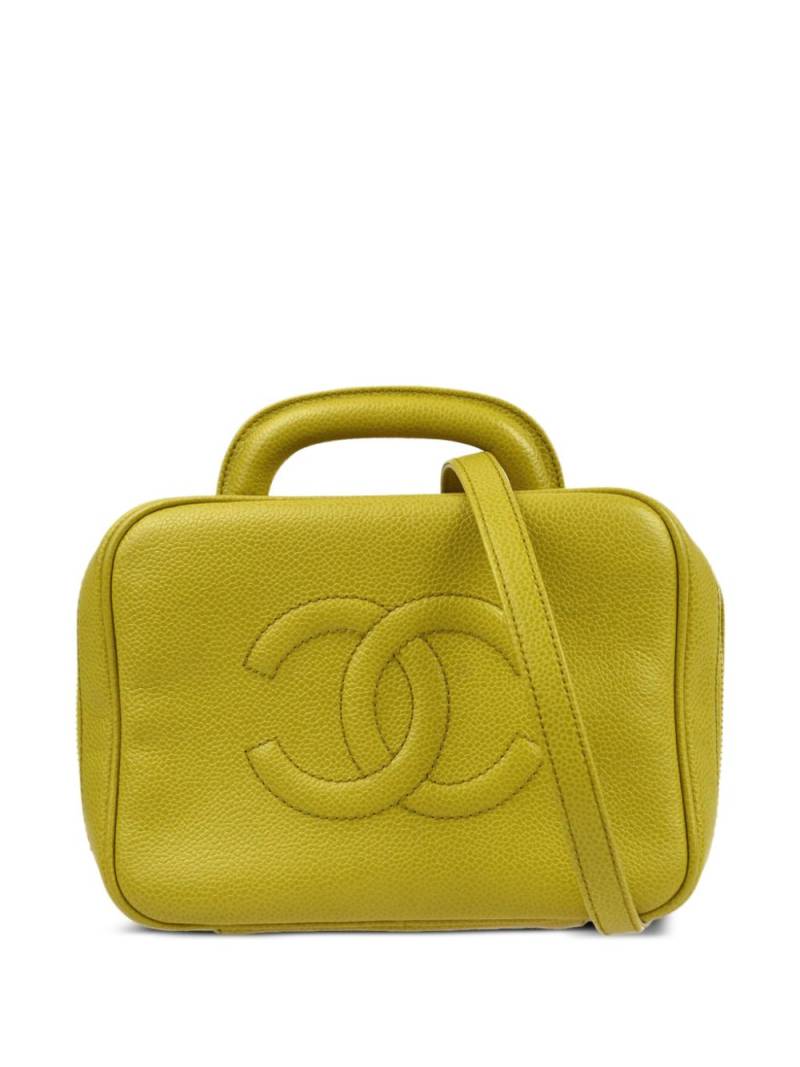 CHANEL Pre-Owned 1998 CC stitch Vanity two-way handbag - Yellow von CHANEL Pre-Owned