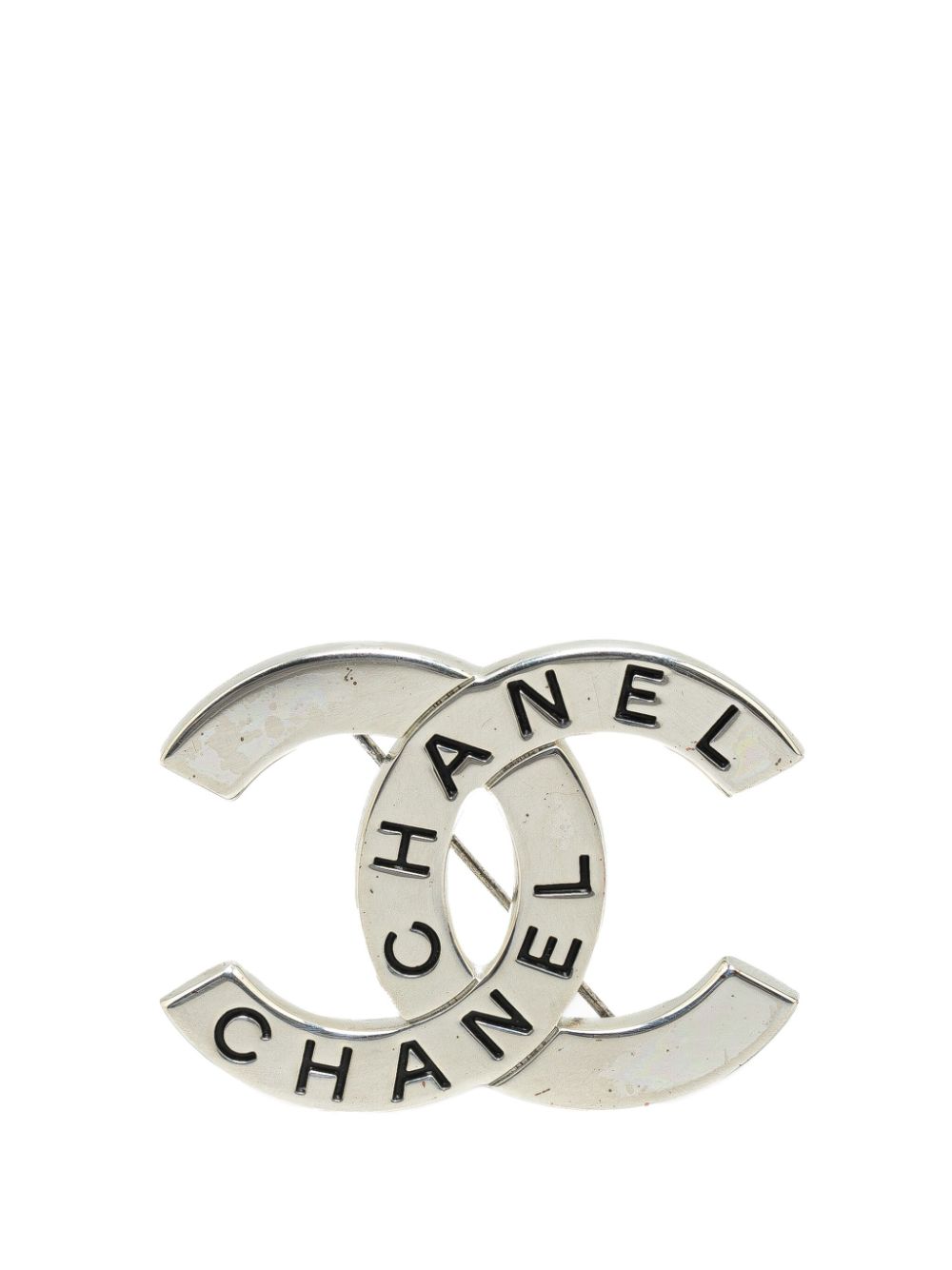 CHANEL Pre-Owned 1998 Palladium Plated CC costume brooch - Silver von CHANEL Pre-Owned