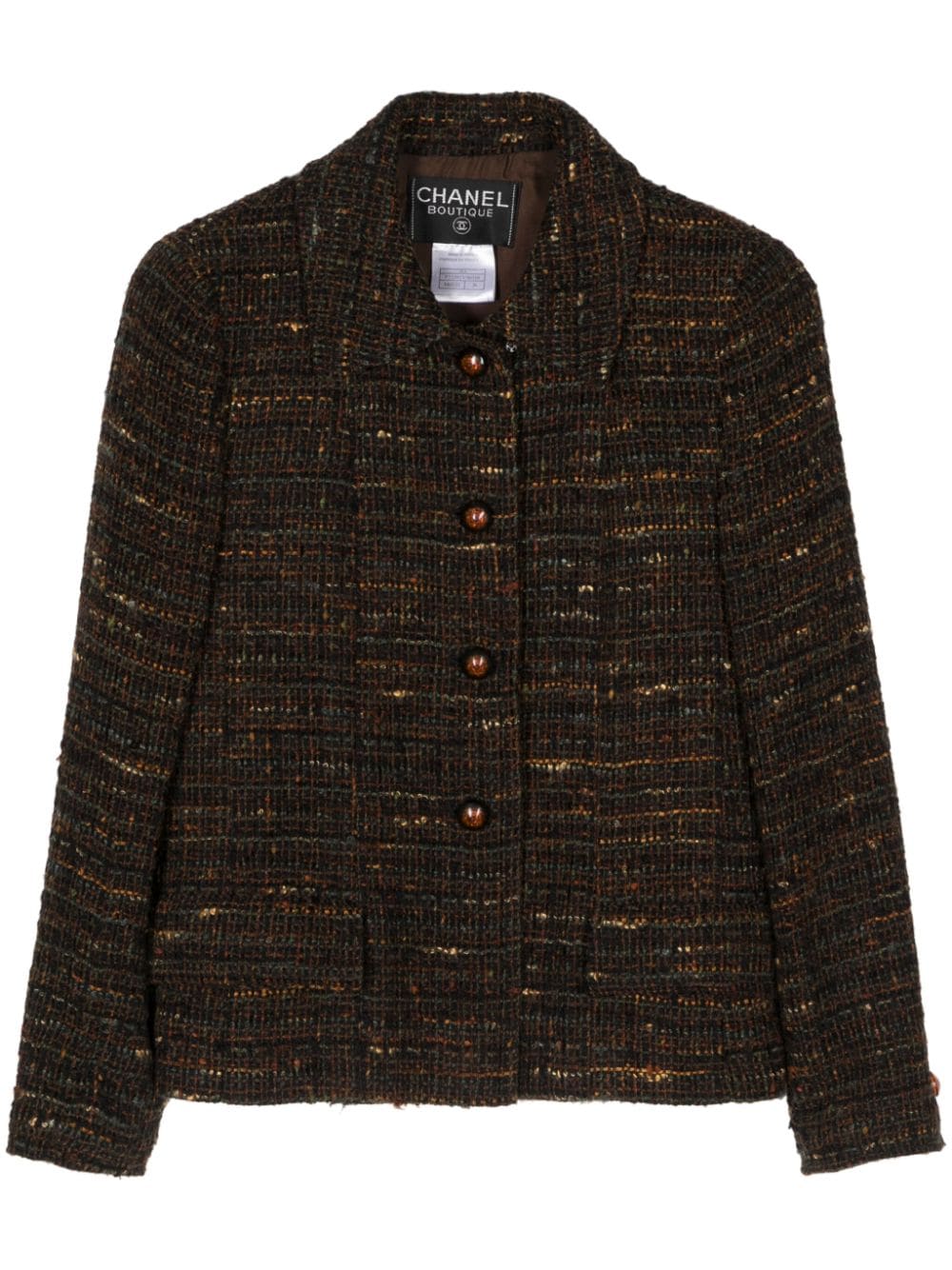 CHANEL Pre-Owned 1998 classic collar tweed blazer - Green von CHANEL Pre-Owned