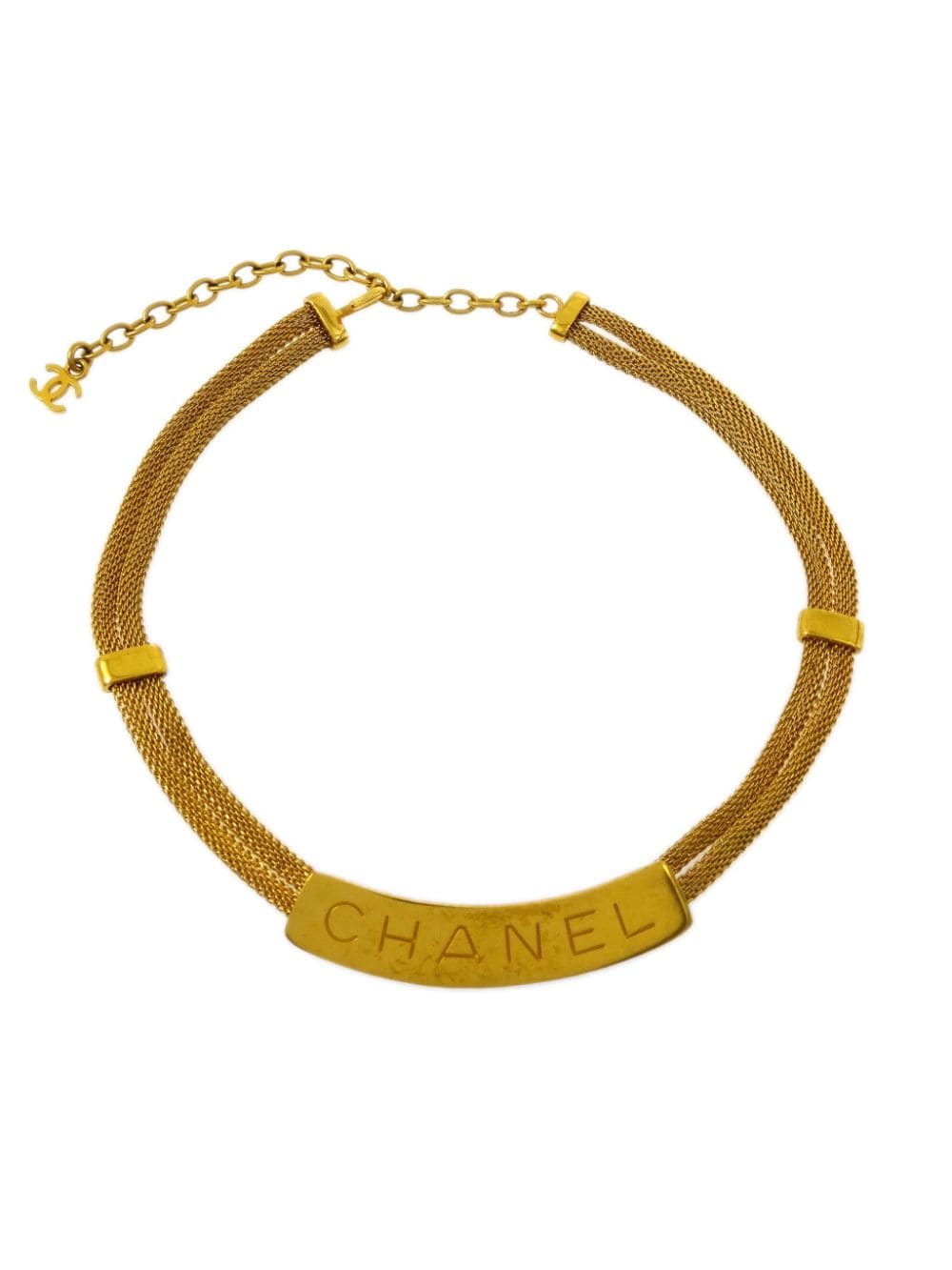 CHANEL Pre-Owned 1998 logo-plaque chain necklace - Gold von CHANEL Pre-Owned