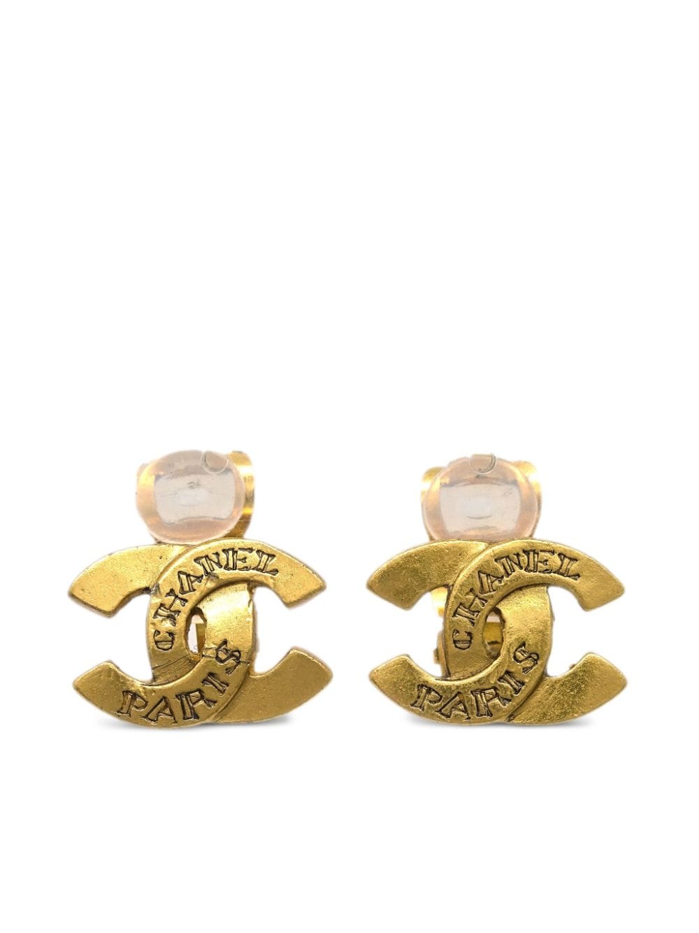 CHANEL Pre-Owned 1999 CC logo-engraved clip-on earrings - Gold von CHANEL Pre-Owned